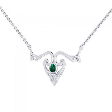 The elegance of Celtic Heritage Silver Celtic Triquetra Necklace with Gemstone TNC162 - Jewelry